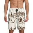 thumbnail image 1 of Salouo Western Desert Cowboys3 Pattern Men's Sleep Pajama Shorts,Pajama Bottoms Elastic Waistband Sleep Pajama Short PJ Shorts for Men -4X-Large, 1 of 6