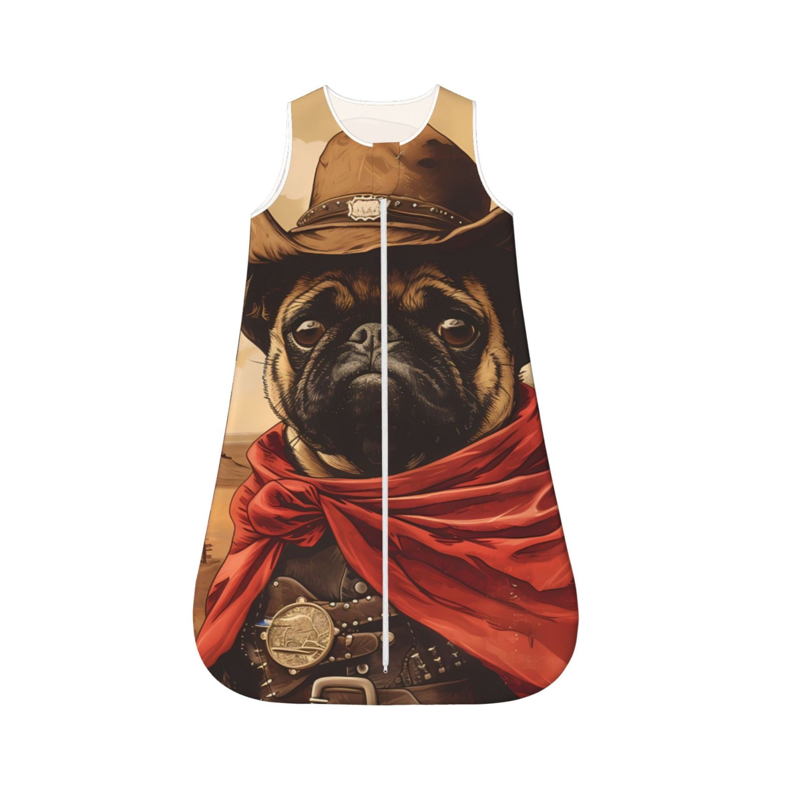 Salouo Western French Bulldog Cowboy Print Baby Sleep Sack Wearable