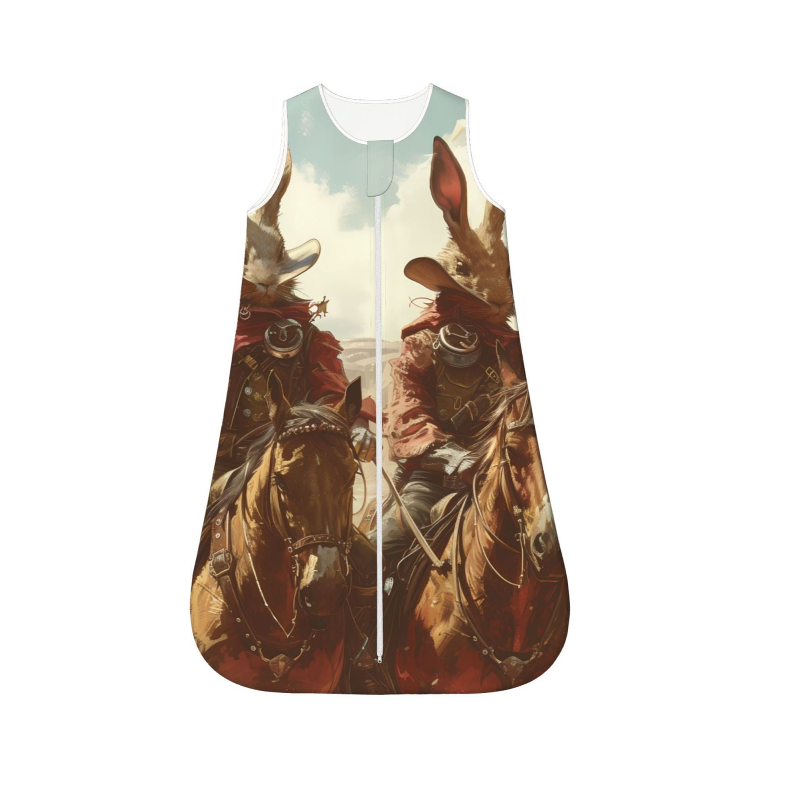 Salouo Western Rabbit Cowboy Print Baby Sleep Sack Wearable Blanket for