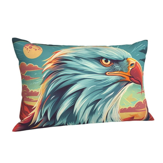 Salouo Western Style Bald Eagle Pattern Pillow Cases,1PC Pillow Covers with Envelope Closure Decorative Pillow Case for Bed Couch,Pillows Not Included-14"x20"