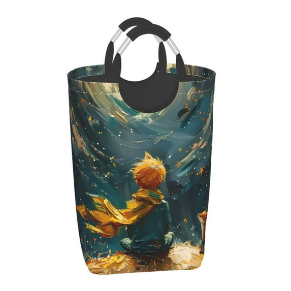 Salouo Whimsical Starry Night Scene for Dirty Clothes Hamper,Extra Large Hamper Basket Bin 1-Pack Big Laundry Baskets with Handles Laundry Hampers Fits for Bedroom & Living Room