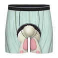 thumbnail image 1 of Salouo White Bunny Bottom And Easter Eggs Pattern Men's Boxer Briefs, Soft & Breathable Underwear Elastic Waistband Briefs for Men,1-Pack, 1 of 7