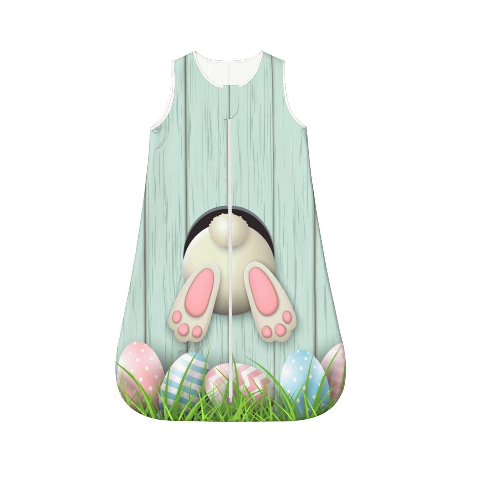 Salouo White Bunny Bottom And Easter Eggs Print Baby Sleep Sack