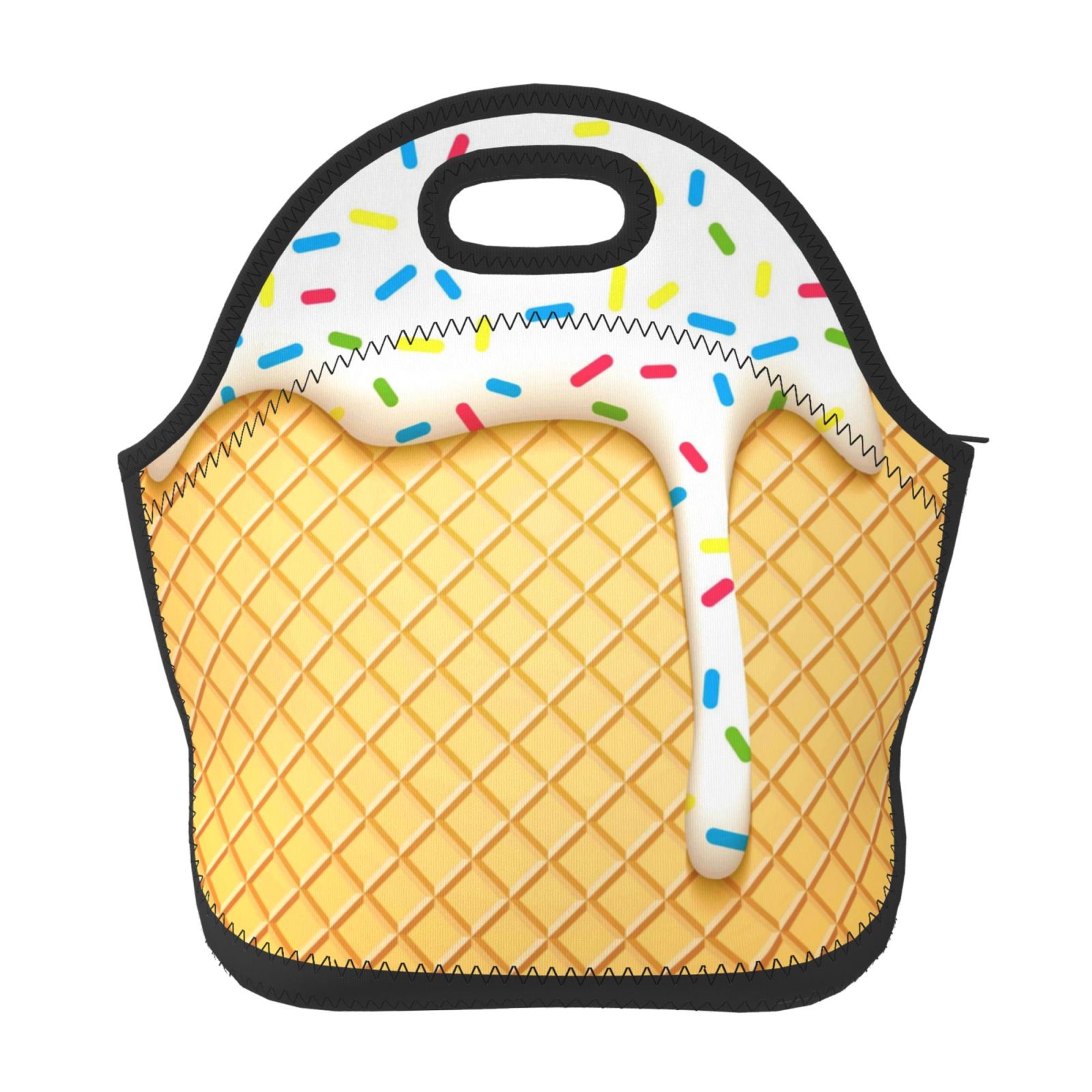 Salouo White Ice Cream for Lunch Tote,Lunch Bag Insulated Lunch Box