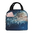 thumbnail image 1 of Salouo White Jellyfish Dansing in the Ocean for Unisex Lunch Bag Leakproof Lunch Tote Large Capacity Reusable Insulated Lunch Box Cooler Lunch Container for Work/Office/Picnic/Travel-Black, 1 of 8