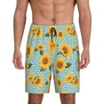 thumbnail image 1 of Salouo White Polka Dot Sunflower Pattern Men's Sleep Pajama Shorts,Pajama Bottoms Elastic Waistband Sleep Pajama Short PJ Shorts for Men -Large, 1 of 6