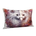 thumbnail image 1 of Salouo White Red Cat Couple Pattern Pillow Cases,1PC Pillow Covers with Envelope Closure Decorative Pillow Case for Bed Couch,Pillows Not Included-16"x24", 1 of 1