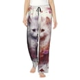 thumbnail image 1 of Salouo White Red Cat Couple Print Women's Pajama Pants Casual Loose Sweatpants PJs Flowy Pants Drawstring Palazzo for Women Wide Leg Pants Lounge Pajama -XX-Large, 1 of 8
