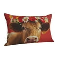 thumbnail image 1 of Salouo White And Red Daisy Cow Pattern Pillow Cases,1PC Pillow Covers with Envelope Closure Decorative Pillow Case for Bed Couch,Pillows Not Included-16"x24", 1 of 6