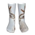 thumbnail image 1 of Salouo White Reindeer Portrait Pattern Fun Novelty Crew Socks,Casual Athletic Socks Neutral Socks, 1 of 7