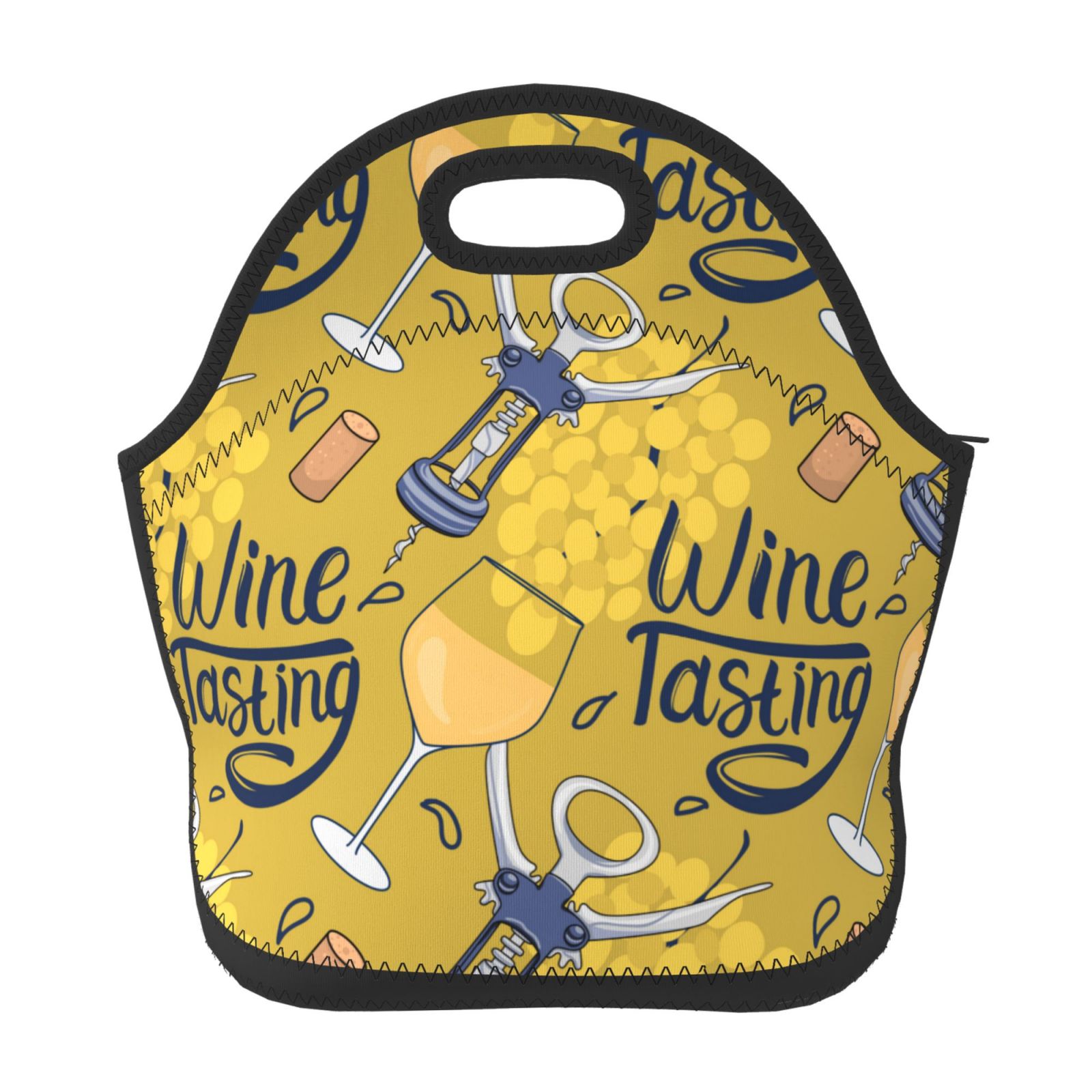Salouo White Wine Seamless for Lunch Tote,Lunch Bag Insulated Lunch Box