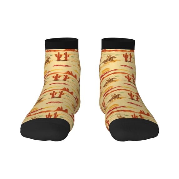 Salouo Wild West Colorful Pattern Unisex Middle Tube Socks,Middle-Finger Knee High Socks Over The Calf Tube Stocking Crew Stockings for Women and Men Tube Socks