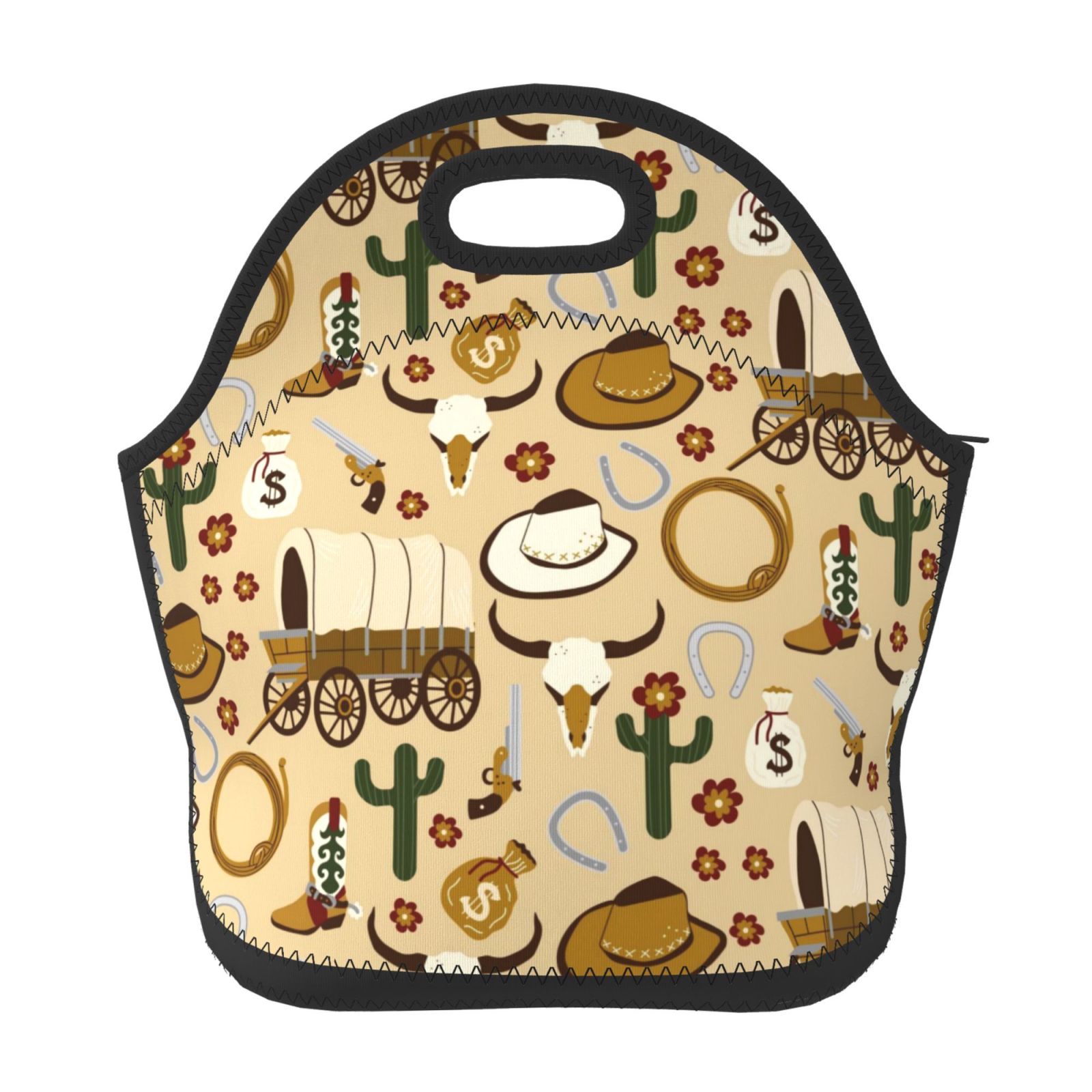 Salouo Wild West Cowboy for Lunch Tote,Lunch Bag Insulated Lunch Box