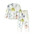 thumbnail image 1 of Salouo Wildflowers Pattern Women's Pajamas Set Long Sleeve Button Down Sleepwear Soft Pj Lounge Sets for women 2 Piece Pjs Set with Long Pants-X-Large, 1 of 7