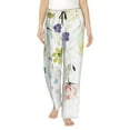 thumbnail image 1 of Salouo Wildflowers Print Women's Pajama Pants Casual Loose Sweatpants PJs Flowy Pants Drawstring Palazzo for Women Wide Leg Pants Lounge Pajama -Large, 1 of 8