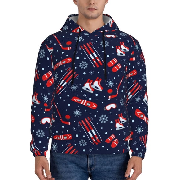Salouo Winter Outdoors Sports Pattern Men's Fall Hoodie Sweatshirt,Sport Hoodie with Pockets for Men Pullover Casual Hooded Sweatshirt-X-Large