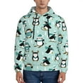 thumbnail image 1 of Salouo Winter Skiing Penguin Pattern Men's Fall Hoodie Sweatshirt,Sport Hoodie with Pockets for Men Pullover Casual Hooded Sweatshirt-4X-Large, 1 of 7