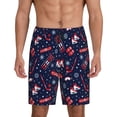 thumbnail image 1 of Salouo Winter Skiing Snowflakes Pattern Men's Sleep Pajama Shorts,Pajama Bottoms Elastic Waistband Sleep Pajama Short PJ Shorts for Men -4X-Large, 1 of 6