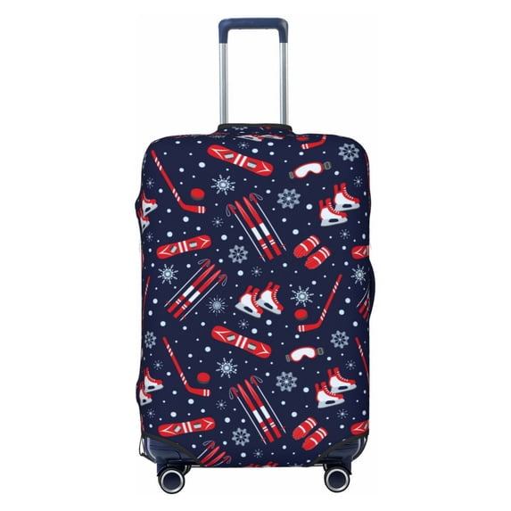 Salouo Winter Skiing Snowflakes Pattern Travel Dust-proof Suitcase Cover, Softside Suitcase Protector Luggage Cover Protector for 18-32inch ,Not Included Suitcase