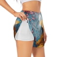 thumbnail image 1 of Salouo Woman Under Blossoming Tree Print Women's 2 in 1 Running Shorts Double-Layer Shorts Athletic Workout Gym Yoga Shorts Running Shorts for Women-Small, 1 of 7