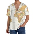 thumbnail image 1 of Salouo World Map 1 Pattern Cuban Collar Shirts for Men Button-Down Shirt Men's Short Sleeve Shirts Hawaiian Shirts Casual Shirts -3X-Large, 1 of 6