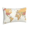 thumbnail image 1 of Salouo World Map 1 Print Print Pillow Case Cover,Wrinkle-Free Bed Pillow Cover Pack of 1 Home Decor Fade-Resistant and Stain-Resistant ,Pillows Not Included -14"x20", 1 of 8
