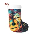 thumbnail image 1 of Salouo World Map Guitar Illustration Print Christmas Stockings,Large Xmas Stocking Set of 1 Holiday and Farmhouse Stocking for Christmas Holiday Party Decoration(17.7*11 Inch), 1 of 7