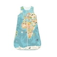 Salouo World Map With Animals 1 Print Baby Sleep Sack Wearable Blanket