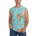 thumbnail image 1 of Salouo World Travel Line Icons Map Pattern Men's Sleeveless T Shirts,Men's Regular-Fit Tank Top Sports Shirt for Men Sleeveless Tank Shirt -XX-Large, 1 of 6