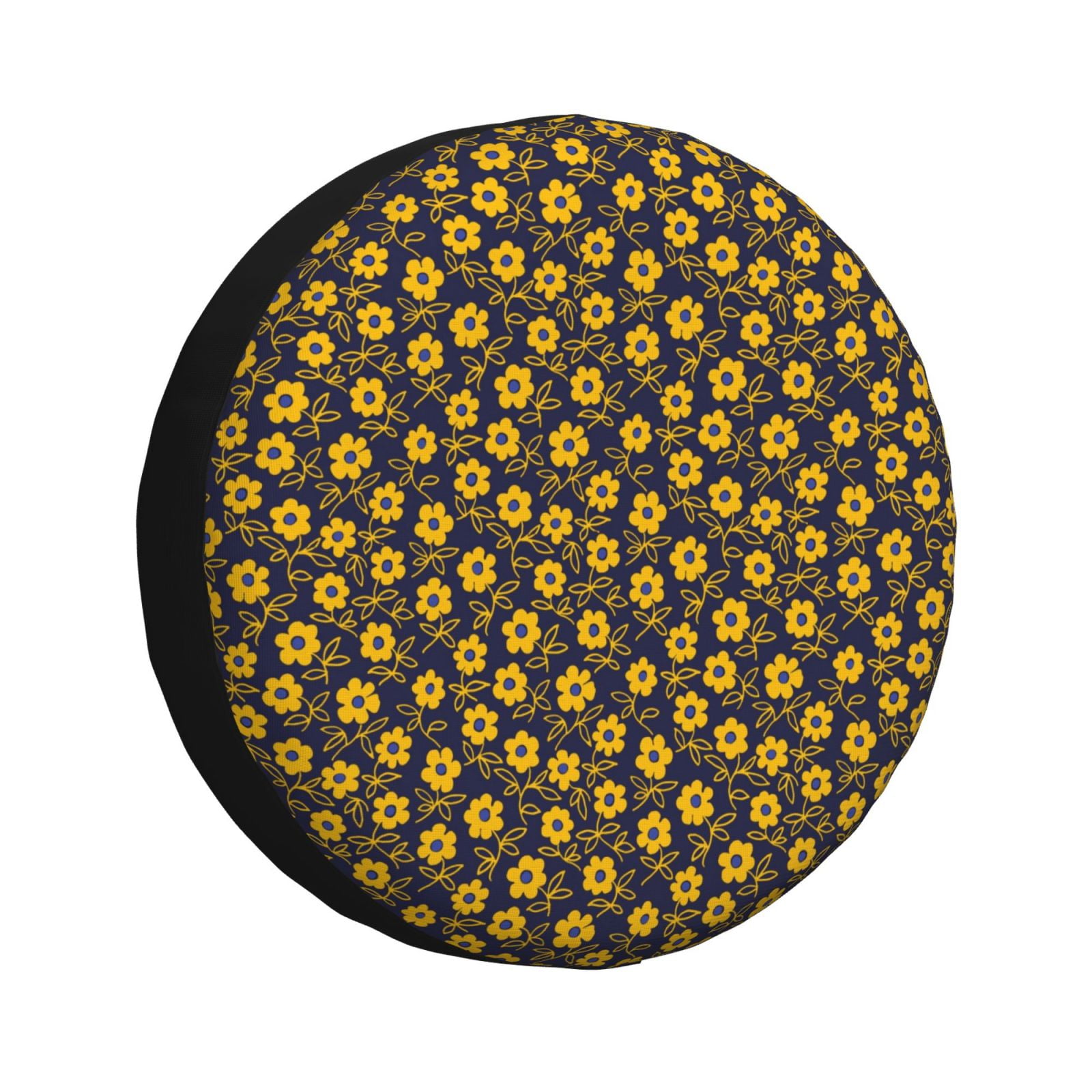 Salouo Yellow Floral1 Print Spare Tire Cover 1417 inch Spare Tire