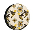 Salouo Yellow Flowers Hummingbird Print Spare Tire Cover 1417 inch