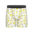thumbnail image 1 of Salouo Yellow Lemon Leaves Pattern Men's Boxer Briefs, Soft & Breathable Underwear Elastic Waistband Briefs for Men,1-Pack, 1 of 7