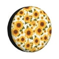 Salouo Yellow Polka Dot Sunflower Print Spare Tire Cover 1417 inch