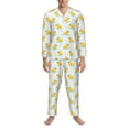 thumbnail image 1 of Salouo Yellow Rubber Duck Print Button-Front Long Sleeve Pajama Set for Men, Soft 2Pjs Men's Long Sleeve Sleepwear -Large, 1 of 7