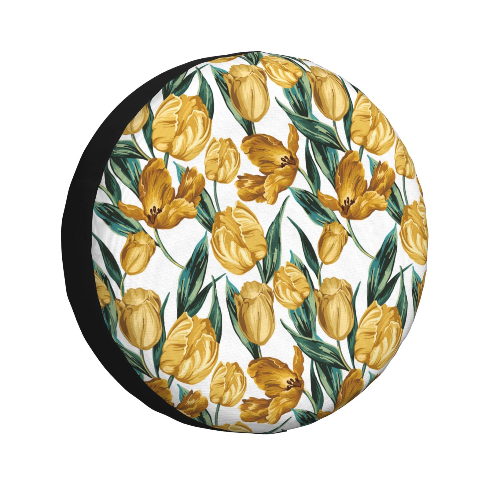 Salouo Yellow Tulips Print Spare Tire Cover 1417 inch Spare Tire