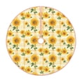 thumbnail image 1 of Salouo Yellow White Plaid Sunflower Christmas Tree Skirt 30" Farmhouse Christmas Decorations Snowman Xmas Tree Skirt Tree Mat for Holiday Party Decor, 1 of 8