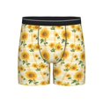 thumbnail image 1 of Salouo Yellow White Plaid Sunflower Pattern Men's Boxer Briefs, Soft & Breathable Underwear Elastic Waistband Briefs for Men,1-Pack, 1 of 7