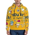 thumbnail image 1 of Salouo You are so Sweet Pattern Men's Fall Hoodie Sweatshirt,Sport Hoodie with Pockets for Men Pullover Casual Hooded Sweatshirt-Small, 1 of 7