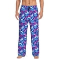 thumbnail image 1 of Salouo blue Skull purple flower Print Pajama Pants for Men, Lounge Pants Elastic Waistband Casual Men's sleepwear Loungewear Sleep Pajama Pant -XX-Large, 1 of 7