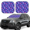 thumbnail image 1 of Salouo blue Skull purple flower1 Pattern Car Windshield Sun Shade Foldable | Front Windshield Shade for Sun, Heat and UV Rays | Interior Sun Protection-Medium, 1 of 6