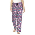 thumbnail image 1 of Salouo colorful Skull flower Print Women's Pajama Pants Casual Loose Sweatpants PJs Flowy Pants Drawstring Palazzo for Women Wide Leg Pants Lounge Pajama -Medium, 1 of 8