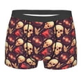 thumbnail image 1 of Salouo cool rock Skull record Print Men's Boxer Briefs,Breathable Underwear Elastic Waistband Briefs for Men -Small, 1 of 8