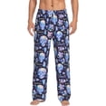 thumbnail image 1 of Salouo crystal cool Skull flower Print Pajama Pants for Men, Lounge Pants Elastic Waistband Casual Men's sleepwear Loungewear Sleep Pajama Pant -Medium, 1 of 7