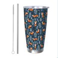 thumbnail image 1 of Salouo cute fall fox Print 20oz Tumbler with Lid,Stainless Steel Vacuum Insulated Tumbler Durable Insulated Coffee Mug Thermal Cup with Splash Proof Sliding Lid-Straw Two-piece Set, 1 of 8
