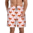 thumbnail image 1 of Salouo cute fox pink Pattern Swim Trunks for Men,Men's Hawaiian Bathing Suit Swimsuits Quick Dry Swimming Board Shorts Beach Shorts with Pockets-3X-Large, 1 of 6