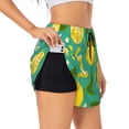 thumbnail image 1 of Salouo fruits Print Women's 2 in 1 Running Shorts Double-Layer Shorts Athletic Workout Gym Yoga Shorts Running Shorts for Women-Large, 1 of 7