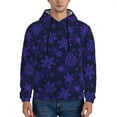 thumbnail image 1 of Salouo purple flower Snowflake Pattern Men's Fall Hoodie Sweatshirt,Sport Hoodie with Pockets for Men Pullover Casual Hooded Sweatshirt-Small, 1 of 7