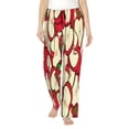 thumbnail image 1 of Salouo red Fruit Print Women's Pajama Pants Casual Loose Sweatpants PJs Flowy Pants Drawstring Palazzo for Women Wide Leg Pants Lounge Pajama-X-Large, 1 of 6