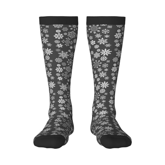 Salouo simple white Snowflake Print Women's Men's Ankle Socks 1-pack Casual Athletic Socks for Unisex Adult Moisture-Wicking Socks for Daily Wear/Running/Sport