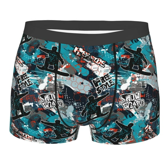 Salouo snow board colorful Print Men's Boxer Briefs,Breathable Underwear Elastic Waistband Briefs for Men -XX-Large